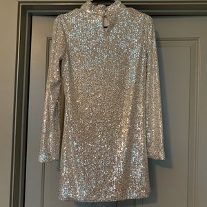 Silver sequin dress